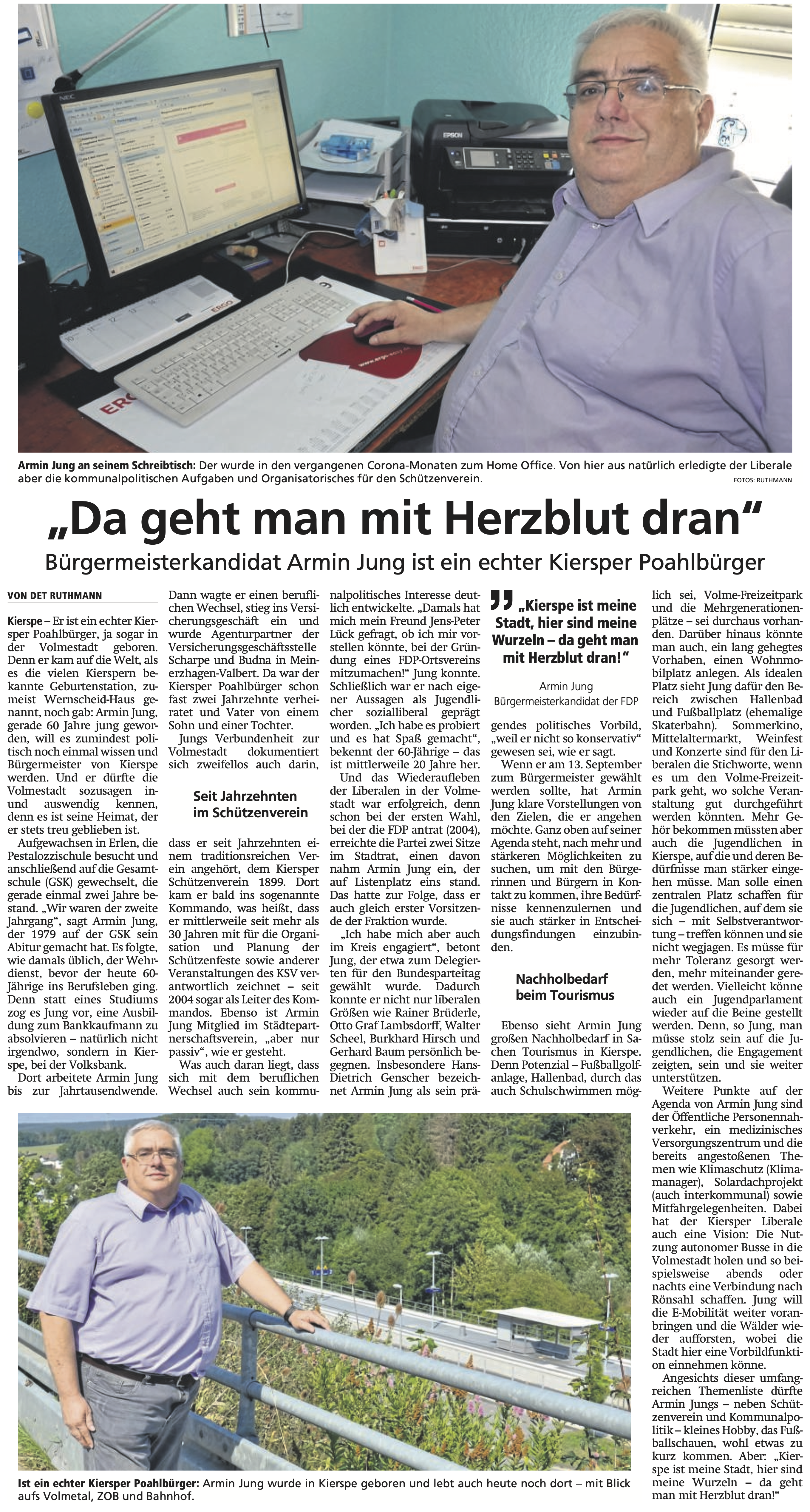 Armin Jung im Interview mit Det Ruthmann von der MZ am 19.08.2020